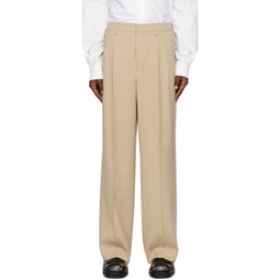Taupe Straight Fit Trousers 232482M191035