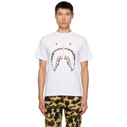 White ABC Camo Shark T-Shirt 232546M213099