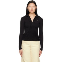 Black Half-Zip Sweater 232586F097001