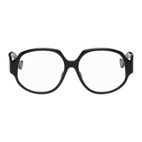 Black Oversized Round Glasses 232677F004003