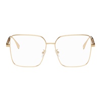 Gold Square Glasses 232693F004003