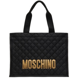 Black Quilted Logo Tote 232720F049000