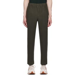 Khaki Tailored Pleats 1 Trousers 232729M191048
