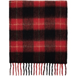 Black & Red Check Scarf 232771F028004