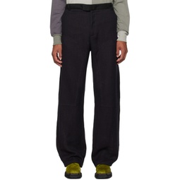 Black Relaxed-Fit Trousers 232830M191000