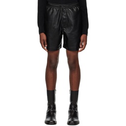 Black Doxxi Vegan Leather Shorts 232845M193003