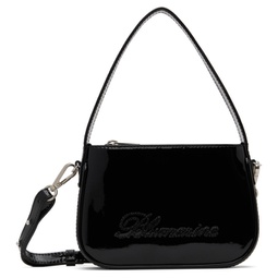 Black Mini Rhinestone Logo Bag 232901F048008