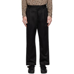 Black Pleated Trousers 232948M191002