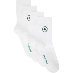 Two-Pack White Mid Socks 232963M220000