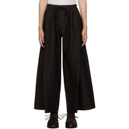 Brown Pleated Trousers 232969M191001