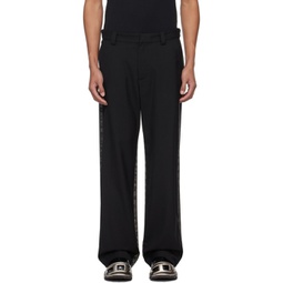 Black P-Wire-A Trousers 241001M191000