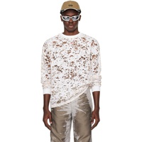 White & Beige T-Boxt Long Sleeve T-Shirt 241001M213042