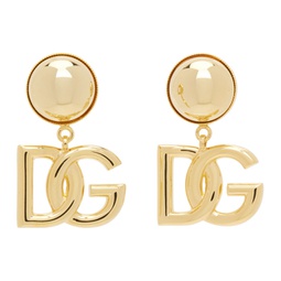 Gold Clip-On Logo Earrings 241003F022003