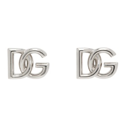 Silver Logo Stud Earrings 241003F022009