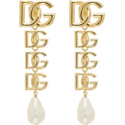 Gold Clip-On Logo Earrings 241003F022014