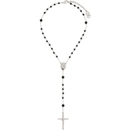 Silver Rosary Cross Necklace 241003F023006
