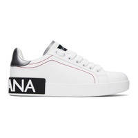 White Calfskin Nappa Portofino Sneakers 241003F128002