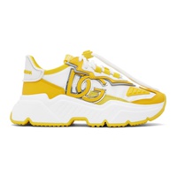 Yellow & White Mixed-Materials Daymaster Sneakers 241003F128014