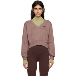 Purple Cropped Sweatshirt 241011F100001