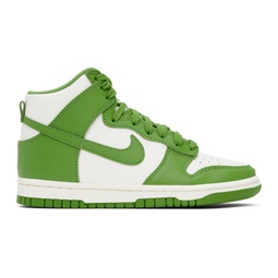 Green & White Dunk High Sneakers 241011F127018