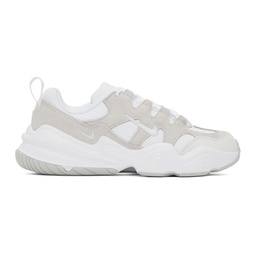 White & Beige Tech Hera Sneakers 241011F128034