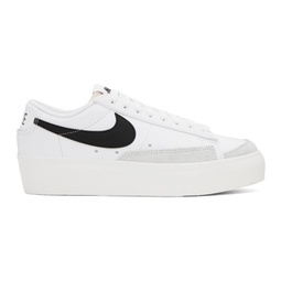 White & Black Blazer Low Platform Sneakers 241011F128039