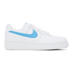 White & Blue Air Force 1 07 Sneakers 241011F128110