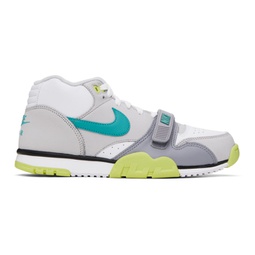 Gray & White Air Trainer 1 Sneakers 241011M236002