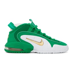 Green & White Air Max Penny Sneakers 241011M236003