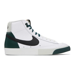 White & Green Blazer Mid 77 Premium Sneakers 241011M236009