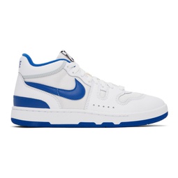 White & Blue Attack Sneakers 241011M236033