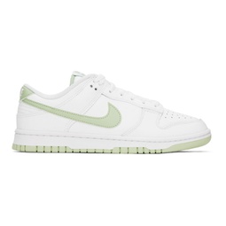 White & Green Dunk Low Retro Sneakers 241011M237012