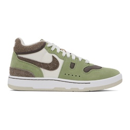 Green & Brown Attack Sneakers 241011M237100