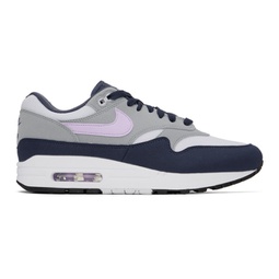 White & Navy Air Max 1 Sneakers 241011M237127