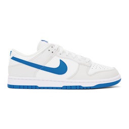 Off-White & Blue Dunk Low Retro Sneakers 241011M237150