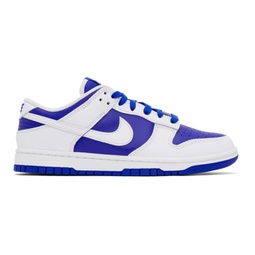 Blue & White Dunk Low Sneakers 241011M237167