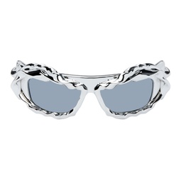 SSENSE Exclusive Silver Twisted Sunglasses 241016M134003