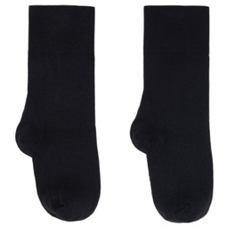 Black Cotton Velvet Socks 241017F076021
