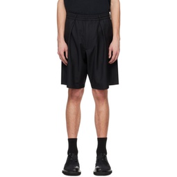 Black Pleated Shorts 241025M193001