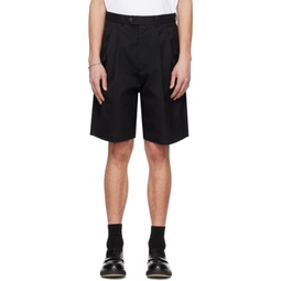 Black Pleated Shorts 241025M193004