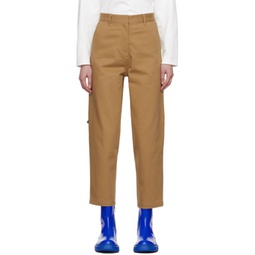 Beige Significant Flag Trousers 241039F087009