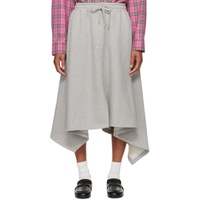 Gray Asymmetric Midi Skirt 241039F090001