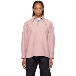Pink Fraven Half-Zip Polo 241039F097003