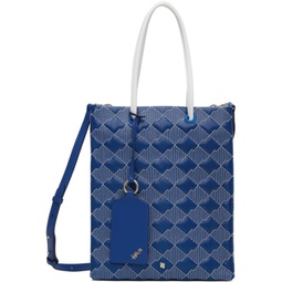 Blue Quilted Shopper Tote 241039M172002