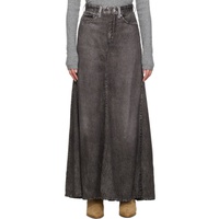 Gray Trompe Loeil Midi Skirt 241055F093001