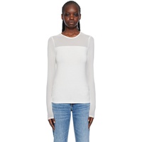 White Luca Long Sleeve T-Shirt 241055F110006