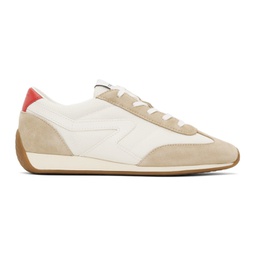 Off-White & Beige Retro Runner Slim Sneakers 241055F128011