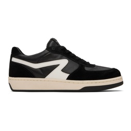 Black & White Retro Court Sneakers 241055M237008