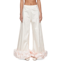 Off-White & Pink Nayla Trousers 241069F087003