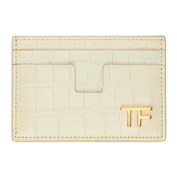 Off-White Shiny Stamped Croc TF Card Holder 241076F037003